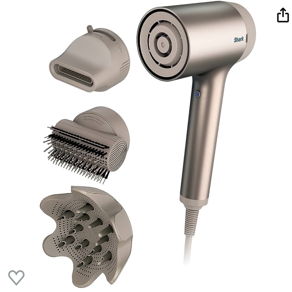 SHARK HyperAIR IQ Hairdryer w/ Three Attachments- Including Diffuser NIB